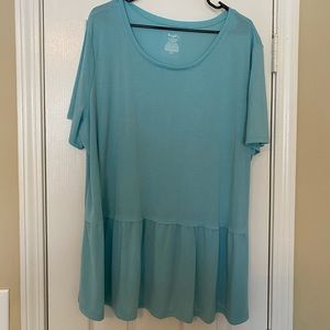 NWOT Blue Peplum Top